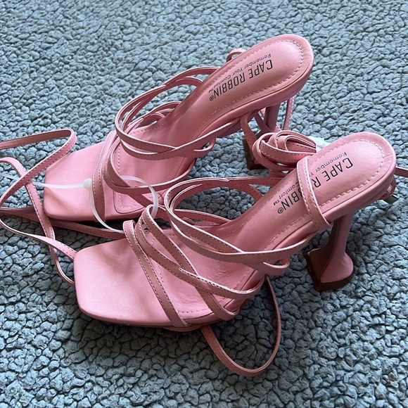 Cape Robbin Jenni Sexy Stiletto Lace Up Square Open Toe High Heels - Picture 5 of 9